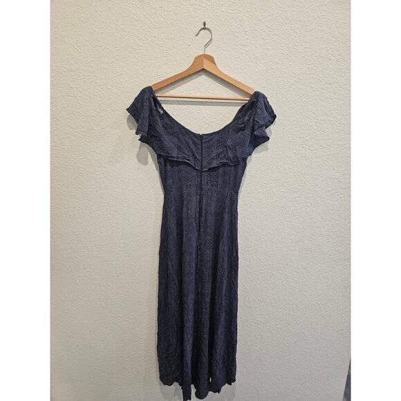 Rewind dark blue dress maxi szSmall boho over the shoulder - Picture 3 of 4